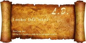 Lesko Dániel névjegykártya